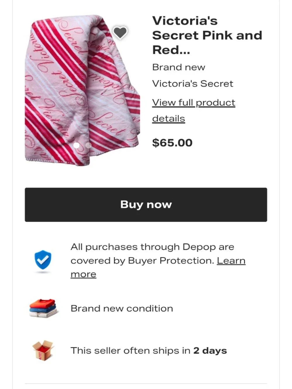 Victoria's Secret Cozy Plush Blanket features cozy white sherpa fleece on the re